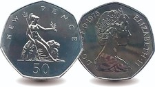 1975 50 pence coin