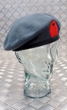 Genuine British Military QARANC Blue Grey Wool Beret Red Tear Drop Tab New