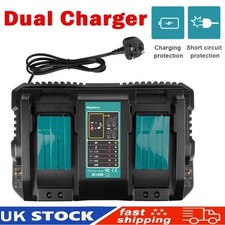 Dual Charger For Makita 18V Battery DC18RD 4A BL1860 BL1830 BL1840 BL1850 LED UK