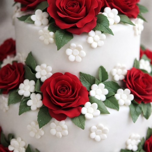 60pc edible fondant - 60pc, flowers