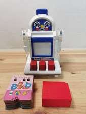 Vintage Tomy Talking Tutor Robot  working with learning cards