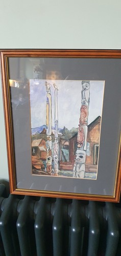 Emily carr print totem - print, poles