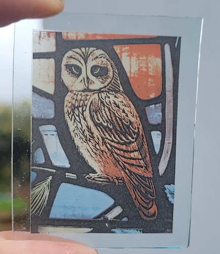 Barn owl stained glass piece - owl,