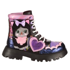 BNIB size 5 / 38 IRREGULAR CHOICE CUTEST KITTY CHUNKY ANKLE BOOTS CAT SHOES New