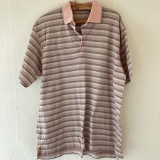 Ben Hogan Lightweight Polo Shirt Men's  PIT TO PIT 23 1/2 "Striped Short Sleeves