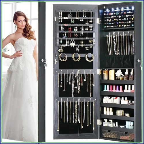 Led jewelry armoire cabinet - led,
