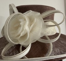 Jacques Vert Chocolate Brown & Cream Ladies Occasion Hat Wedding, Races