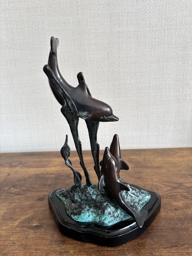 Bronze dolphin pod sculpture - sculpture, 3
