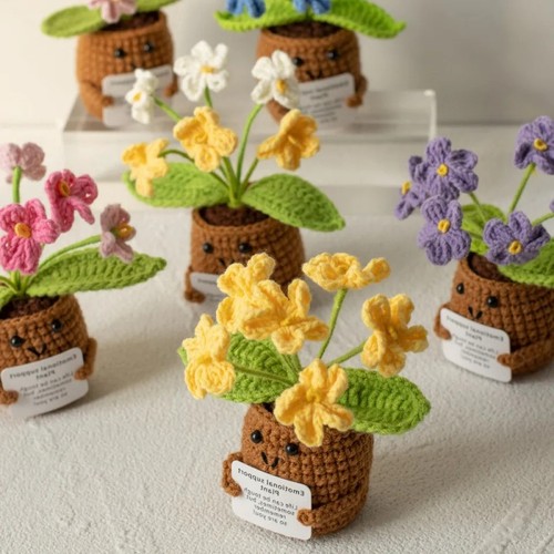 Handmade crochet potted - handmade, flower