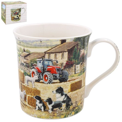 Collie sheep tractor farm - sheep,