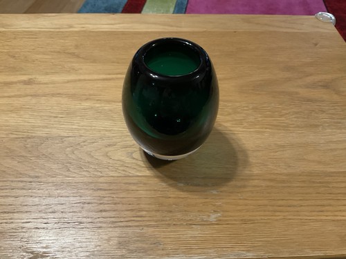 Green glass vase rare - glass,