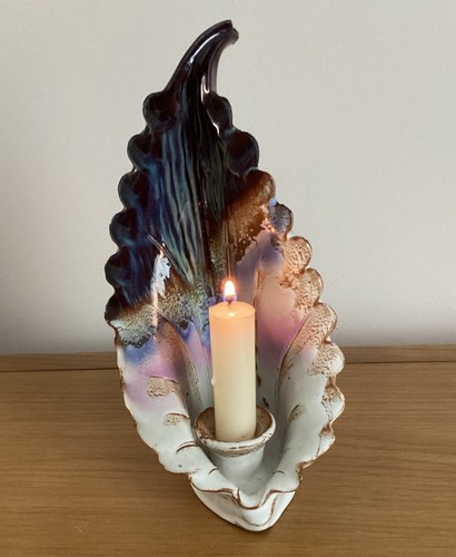 Art pottery glazed candle - pottery,
