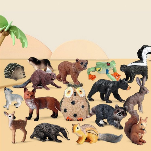 Plastic forest animals figures - animals,