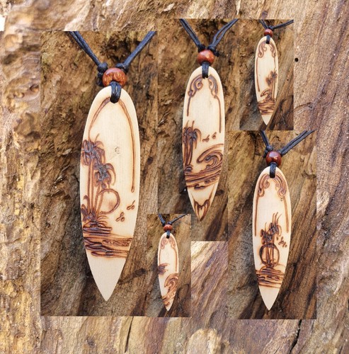 Necklaces wooden surfboard - necklaces,