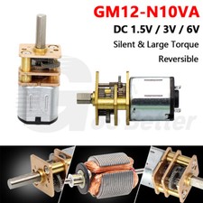 DC 1.5V 3V 6V Geared Motor Full Metal Gear Box Motor GM12-N10VA Reversible Micro