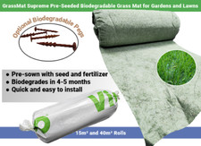 GrassMat Supreme Pre-seeded Biodegradable Grass Mat Pad for Gardens and Lawns