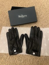 Mulberry Soft Black Genuine Leather/Real Leather Gloves Size 7 Excellent In Box