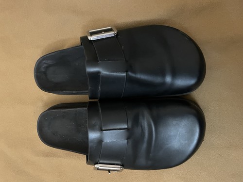 Zara black buckle clogs mules - black,