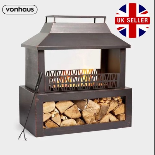 Outdoor fireplace fire - fire, pit