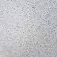 Premium Lace Zahara Floral Flowers Guipure French Venice Lace Fabric, Ivory