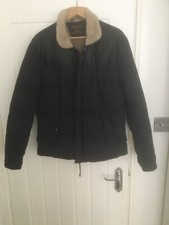 Jack Jones Bomber Syle Jacket Faux Leather Upper and Fur Neck Medium