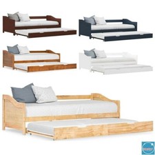 6.5FT Pull-out Sofa Bed Frame Pinewood 2 in1 Living Room Guest Wooden Sofa Bed