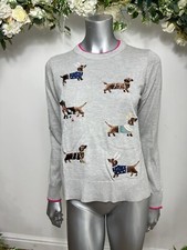JOULES Mariella Christmas Jumper Size 8 12 & 18 Womens Grey Festive Dog NEW