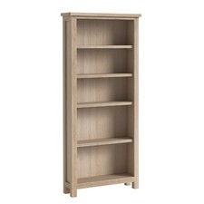 Oaklife Solid Oak Tall Bookcase Wooden Shelving Storage Display Unit Furniture