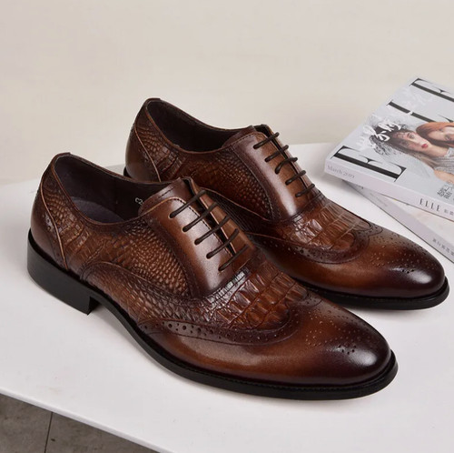 Mens leather brogues smart - mens,