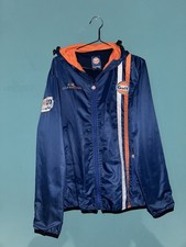 Audes Gulf Grand Prix Le Mans 50th Anniversary Windbreaker Jacket Medium Navy