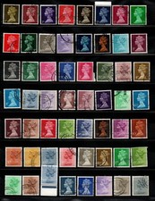 GB Used Early Machins- Pre and post decimal -56 stamps FREE UK POST