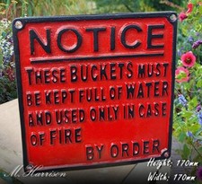 Railway Sign Cast iron fire