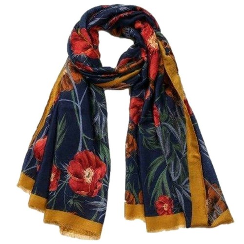 Floral scarf ladies navy blue - ladies,