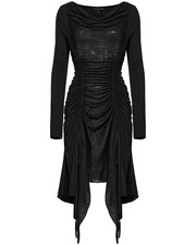 Punk Rave Daily Life Apocalyptic Gothic Broken Knit Ruching Dress