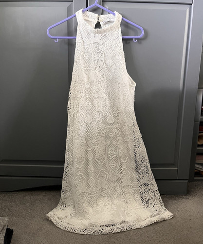 Zara white floral lace neck - floral, v-neck