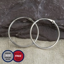 925 Sterling Silver Earrings Hoops Creole Sleeper Round Endless 8-20mm Jewellery