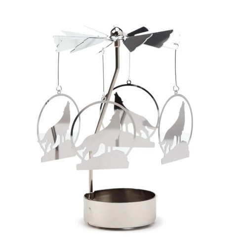 Howling wolf rotating carousel - wolf,