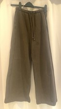 Chocolate Brown Jersey Wide Legged Trousers Joggers By Zara Size Small