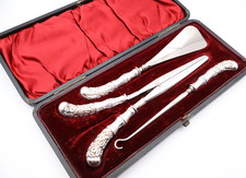 Antique Boxed Victorian Silver