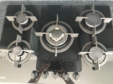 Gas on Glass hob 5 burner good condition with instruction and fitting manuals