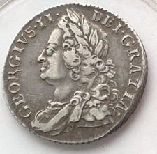 1758 George II Shilling ( Silver )
