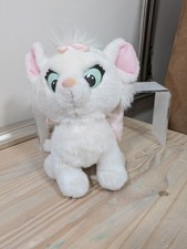 Vintage Disney Aristocats Marie Plush Soft Toy Teddy Cat With Pink Bow