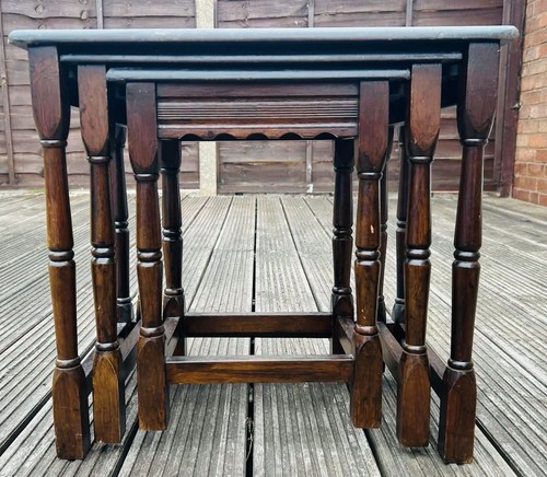 Vintage oak nest tables - nest, of