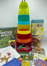 Toddler Toys Bundle Stack Tower Water Magic Puzzles Books Wheels on the Bus DVD