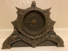 Celtic Style Cold Cast Bronze Mantlepiece Clock Armour Themed