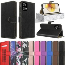 For Motorola Moto G85 E14 G04 G34 G54 G84 E13 Case Leather Wallet Phone Cover