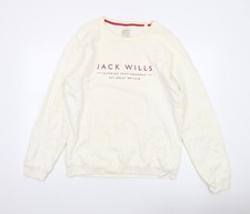 Jack Wills Men's Ivory XL Crew Neck Sweatshirt Pullover