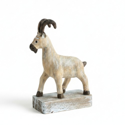 Wooden goat figurine - wooden, tabletop