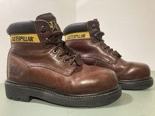 CAT Walking Machine Brown Leather Steel Toe Cap Boots UK5 US 6 EU38 CATERPILLAR