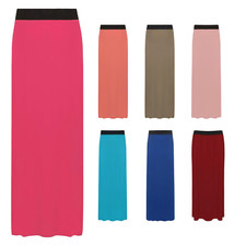 Ladies Long Maxi Skirt Womens